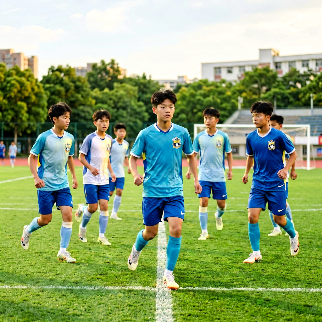 足球青训营青少年球员训练场景，年轻球员成长之路